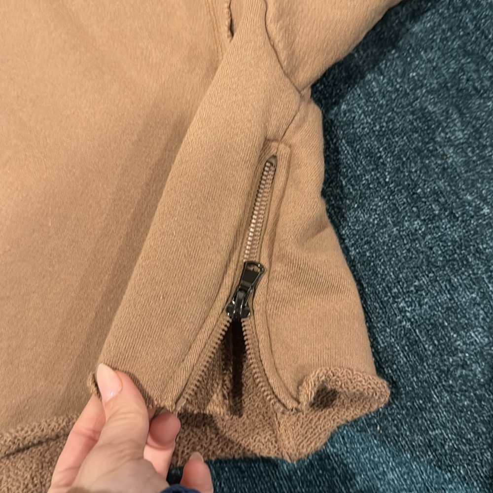 Vintage Havana Cropped Sweatshirt Tan Zip Detail Size L - Picture 6 of 8